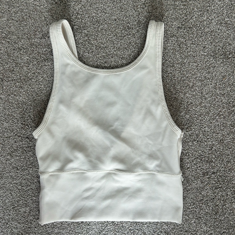 Lululemon Reversible Cream Ribbed Exercise Tank Top - Picture 2 of 2